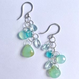 Melissa Joy Manning gemstone and sterling silver earrings.